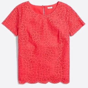 J.Crew Lace Overlay Top